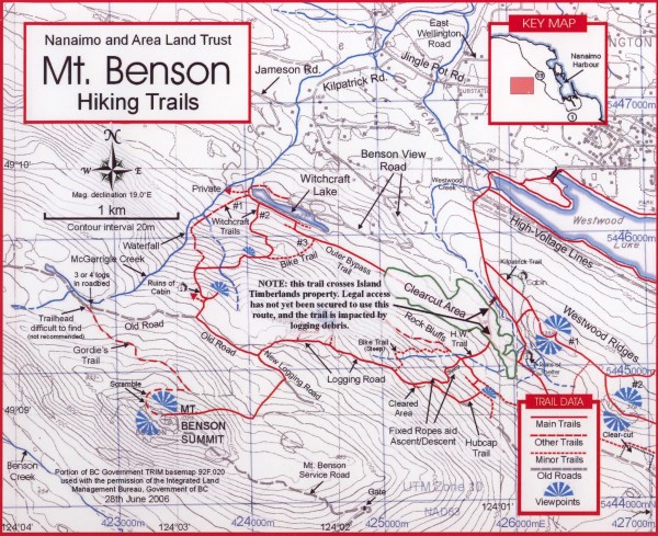 Mt. Benson Hiking Trail Map