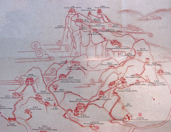 Mt. Emei Tourist Map