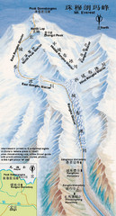 Mt Everest Rongbu Glacier Climbing Map