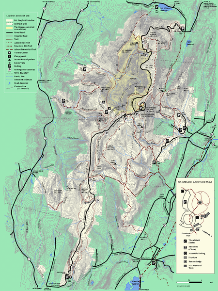 Mt Greylock State Reservation Summer Trail Map Cheshire Ma • Mappery