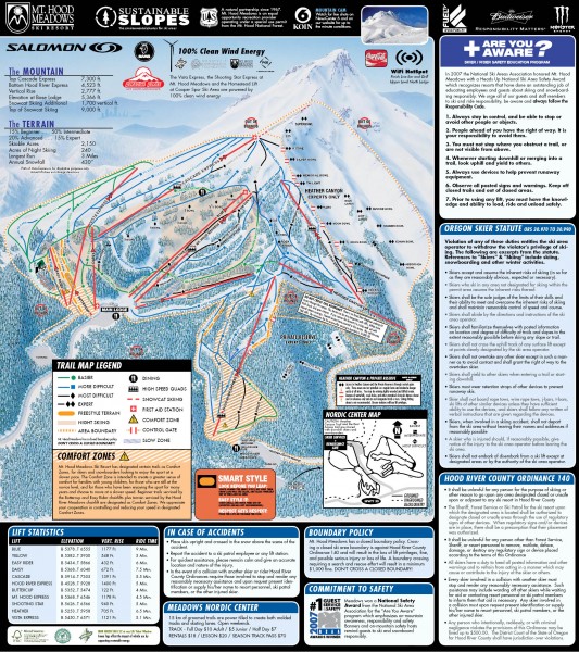 Mt. Hood Meadows Ski Trail Map