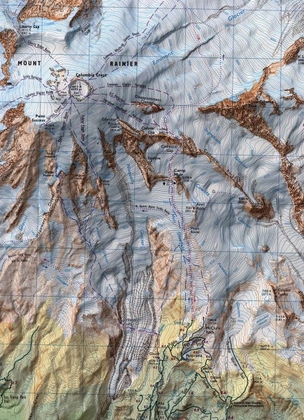Mt. Rainier Climbing Routes Map