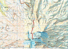 Mt Ruapehu Topo Route Map