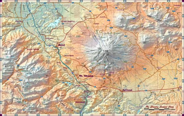 Mt Shasta Scenic Area Map Mt Shasta Ca Mappery