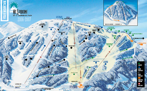 Mt. Spokane Ski Area Ski Trail Map