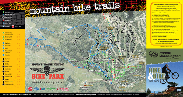 Mt. Washington Resort Summer Mountain Biking Ski Trail Map