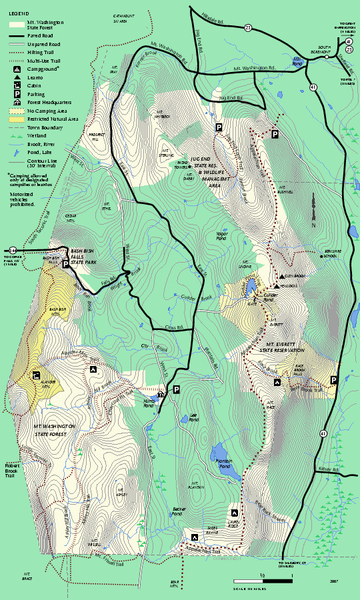 Mt. Washington State Forest trail map