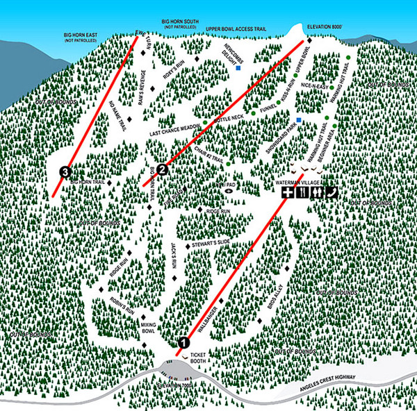 Mt. Waterman Ski Trail Map