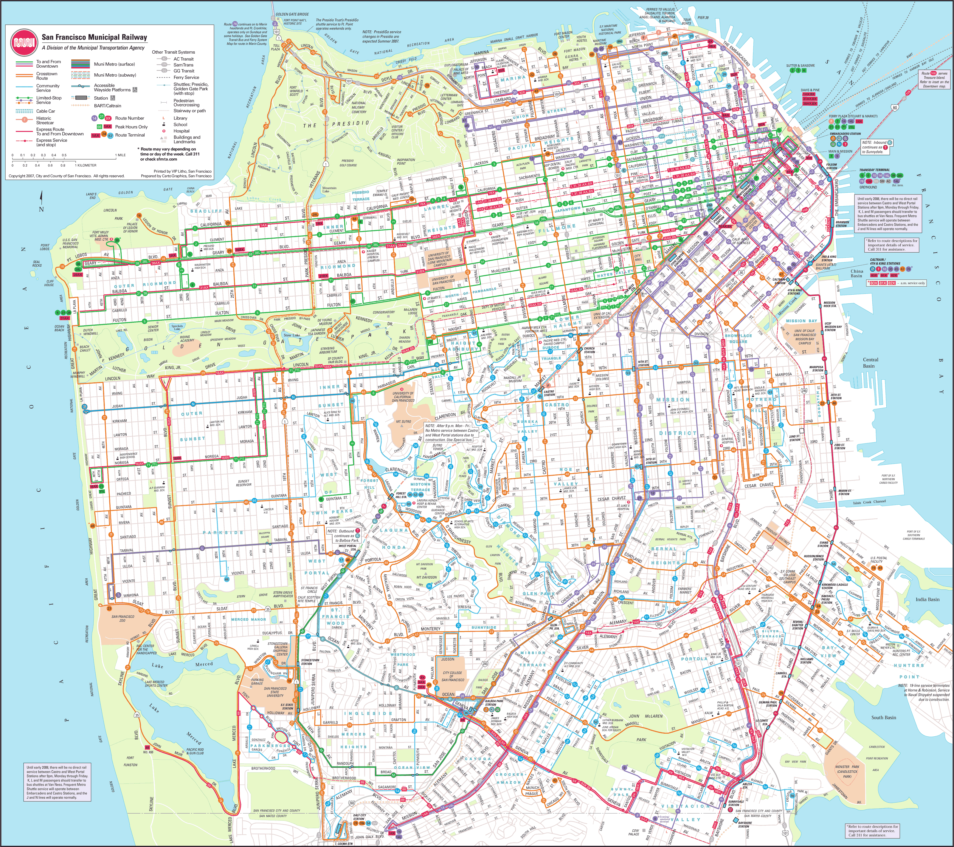 San Francisco Map Bus