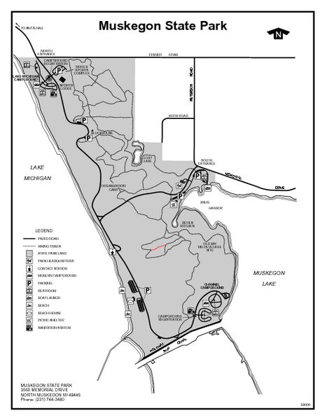 Muskegon State Park, Michigan Site Map