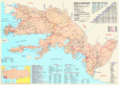 Muğla District Tourist Map