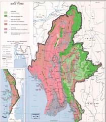 Myanmar (Burma) Rock Types Map