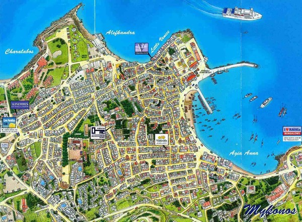 Mykonos Town Map