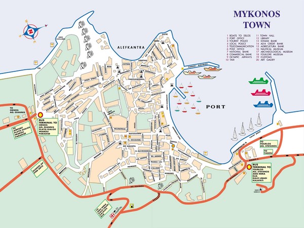 Mykonos Town Map