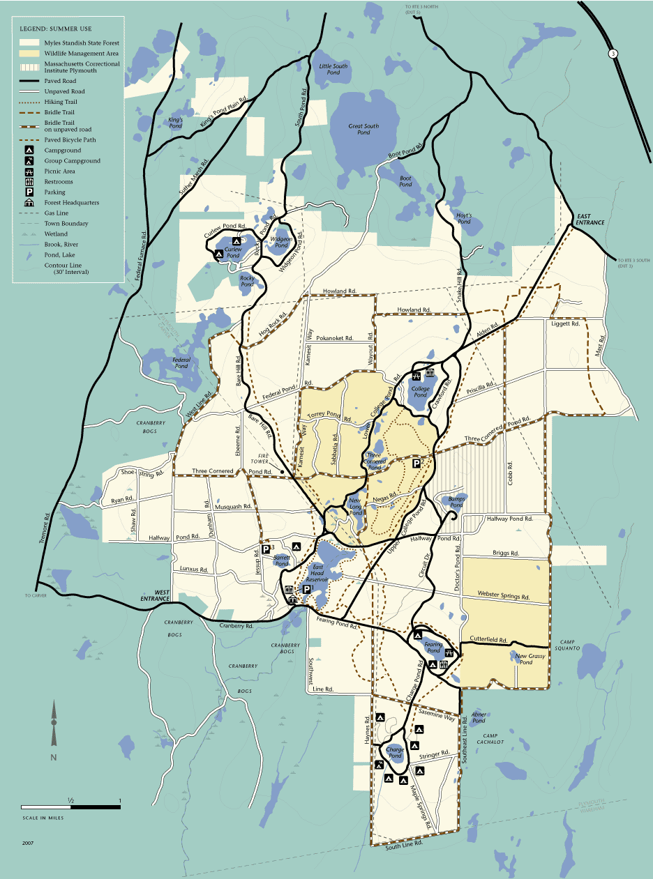 Myles Standish State Forest Camping Map - Printable Maps Online