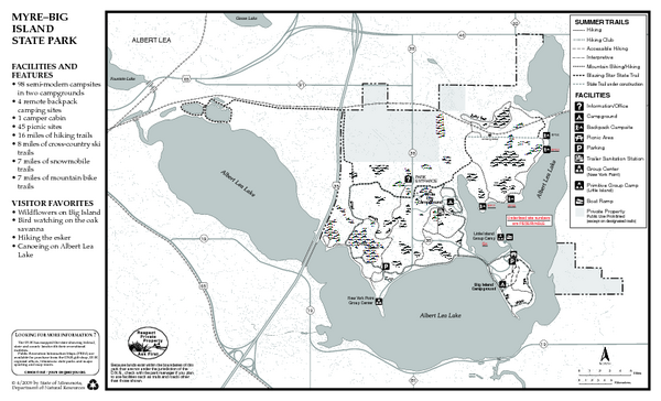 Myre-Big Island State Park Summer Map