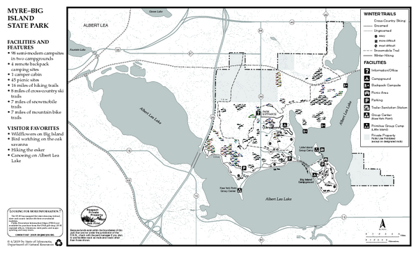 Myre-Big Island State Park Winter Map