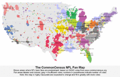 NFL Fan Bases Map NFL Fan Bases Map