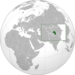 Nagorny Karabakh on the Globe Map