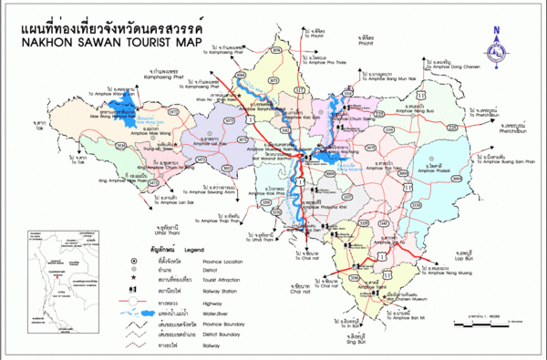 Nahkon Sawan Tourist Map