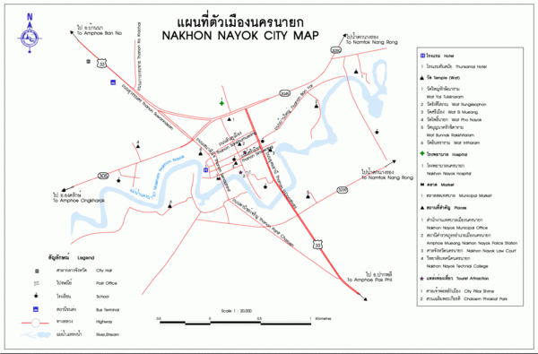 Nakhon Nayok City Map