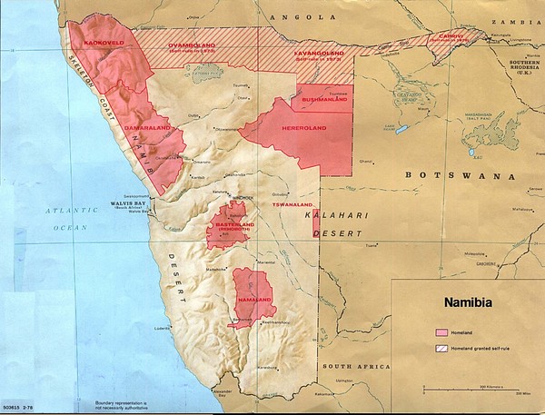 Namibia Homelands Map
