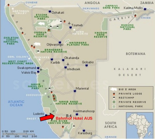 Namibia Tourist Attractions Map Namibia Hotel Map - Windhoek • Mappery