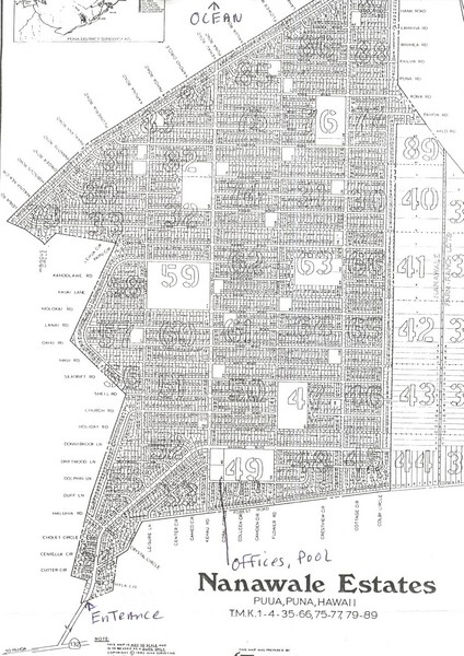 Hawaiian Ocean View Estates Lot Map Nanawale Subdivision Map - Puna Hawaii • Mappery