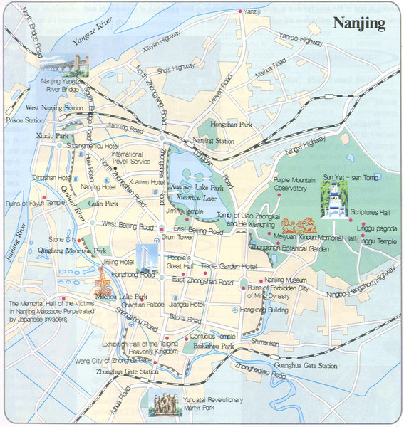 Nanjing China Tourist Map