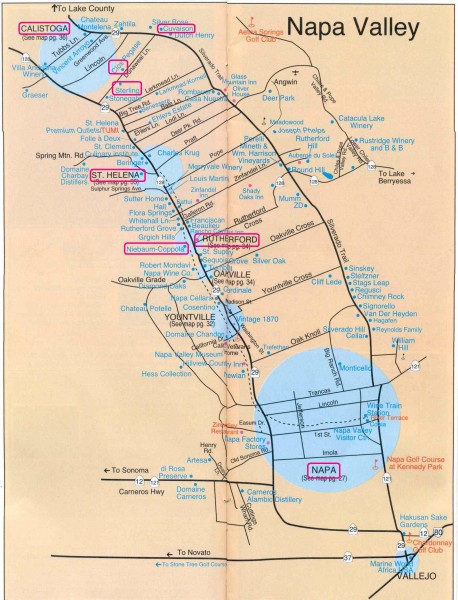 Napa Valley Tourist map