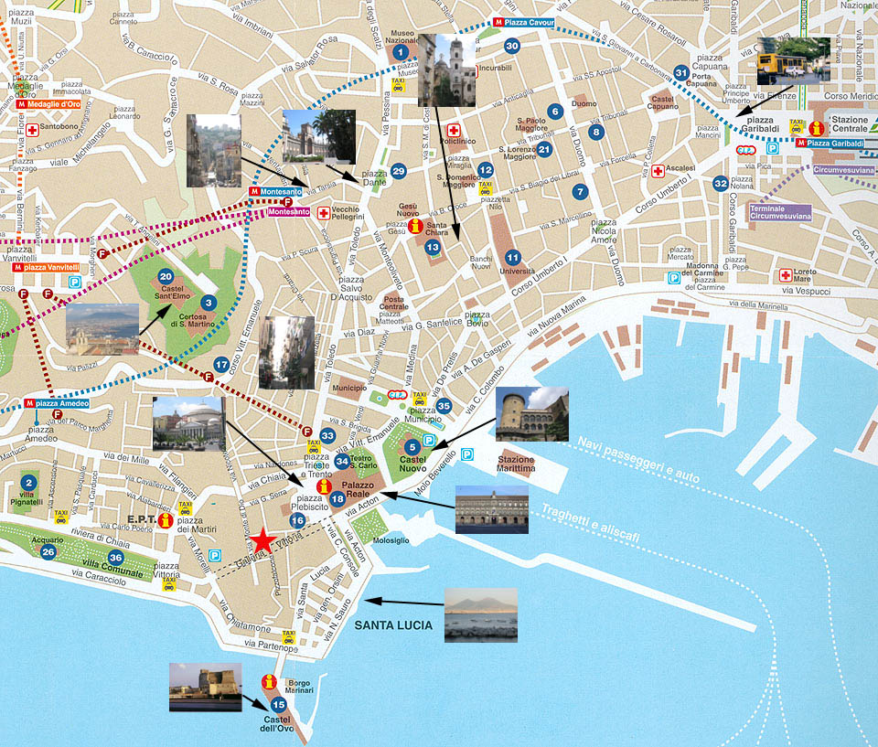 Napoli Tourist Map - Napoli Italy • mappery