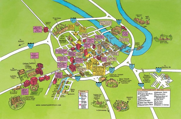 Nashville, TN Tourist Map