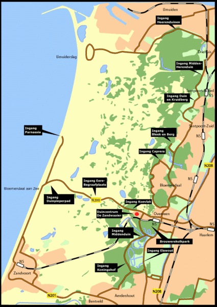 Nationaal Park Zuid-Kennemerland Map