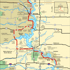 Native American Scenic Byway, South Dakota Section Map