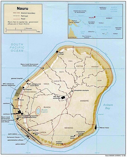 Nauru Island Tourist Map