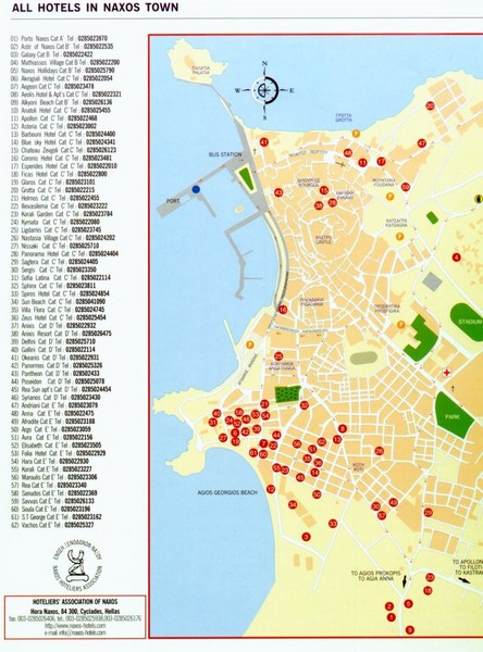 Naxos Tourist Map
