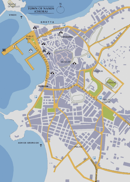 Naxos Town Map