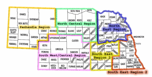 Nebraska Regions Map