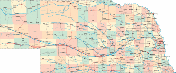 Nebraska Road Map