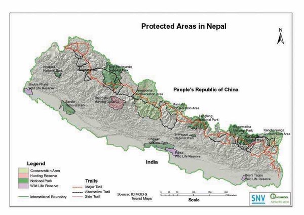 Nepal Protected Areas Map
