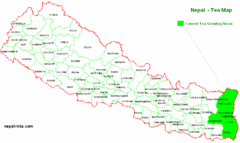 Nepal Tea Growing Regions Map