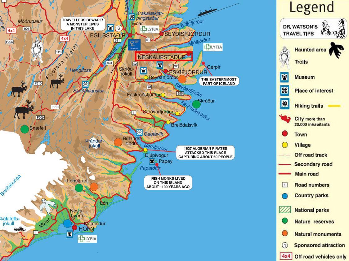East Iceland Map