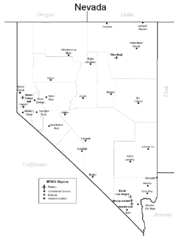 Nevada Airports Map