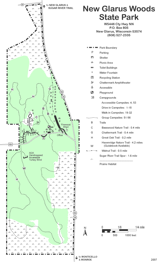 New Glarus Woods State Park Map New Glarus Woods State Park • mappery