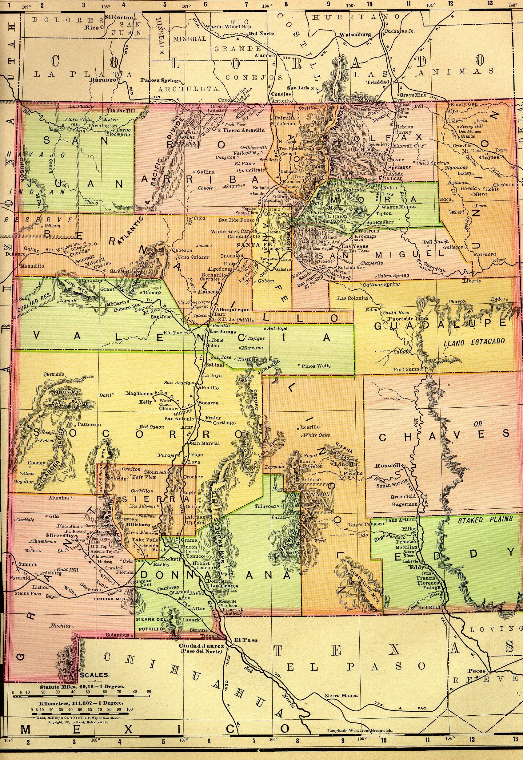 New Mexico 1895 Map New Mexico • Mappery