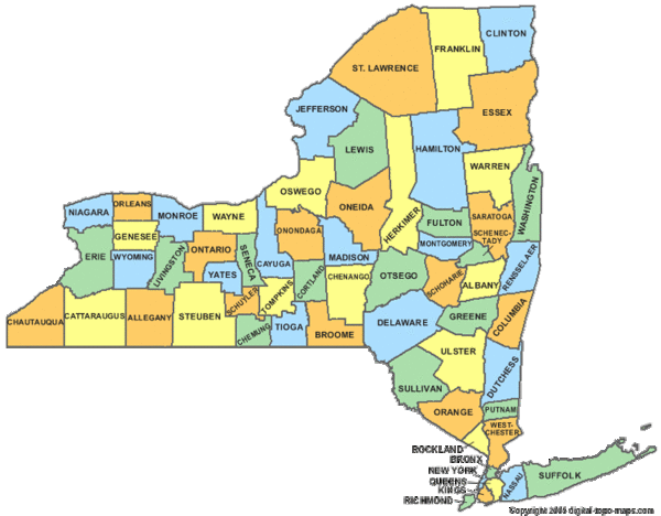 New York Counties Map