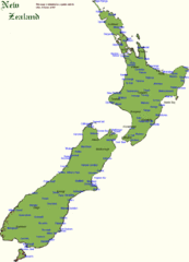 New Zealand Country Map