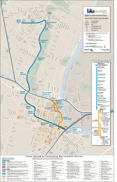 Newark Light Rail system Map