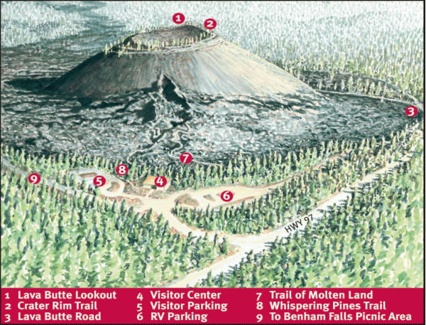 Newberry National Volcanic Monument - Lava Lands Visitor Map