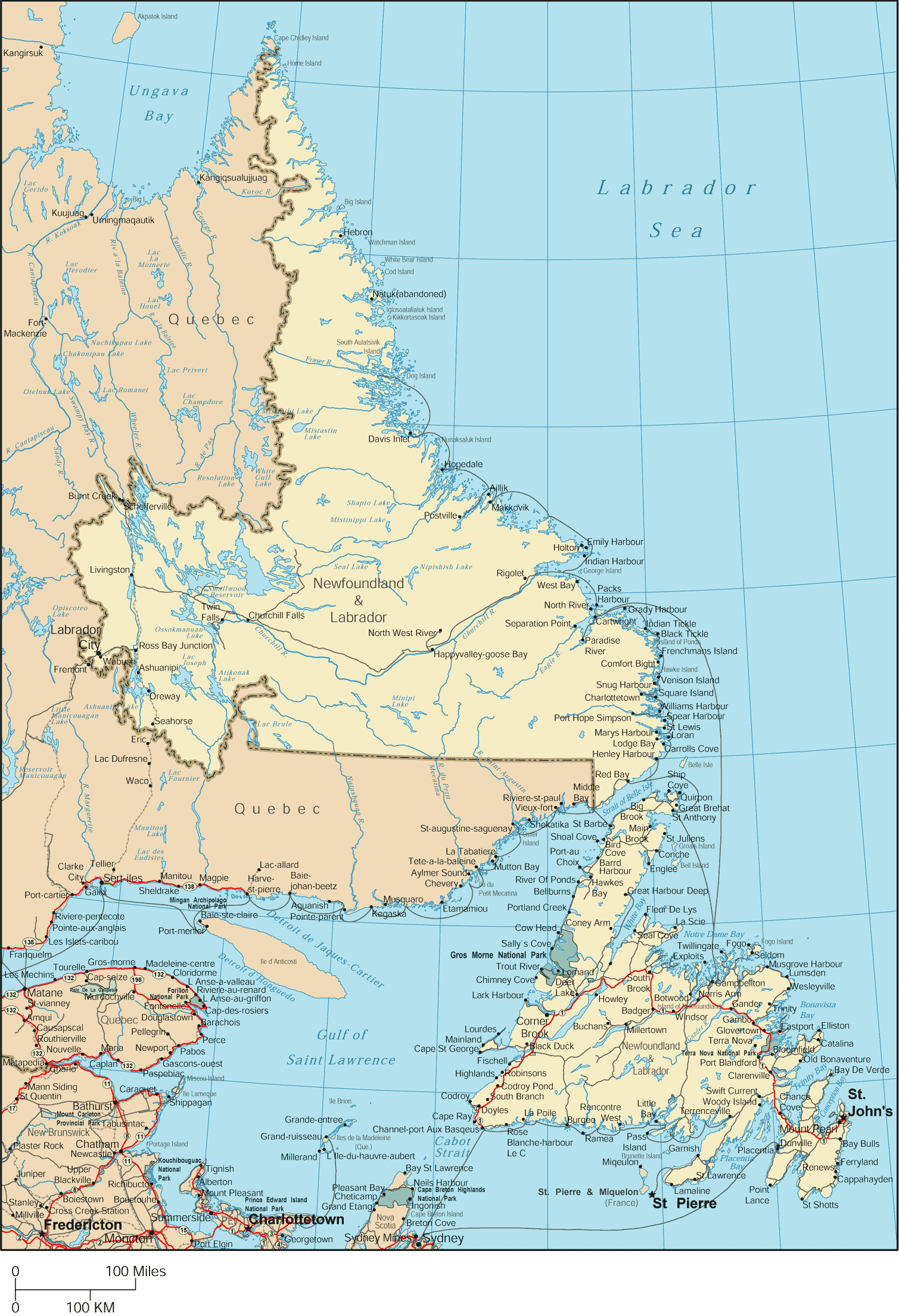 Newfoundland and Labrador Map - Newfoundland amp Labrador Canada • mappery